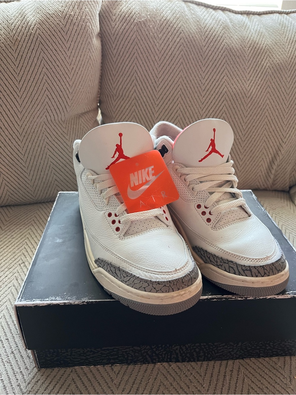 Jordan White Red Grey Retro Sneakers